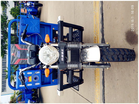 Driewieler van de zware Ladings de BLAUWE 250CC Lading met DUBBELE Hydraulische Stortplaats